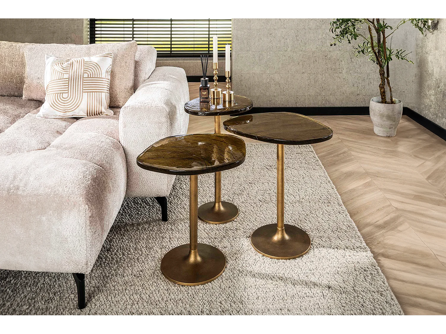 Mesa auxiliar - oro Cristal - 53 x 42 cm - DARI