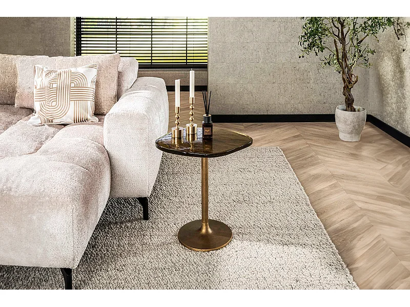 Beistelltisch - Gold Glas - 53 x 42 cm - DARI