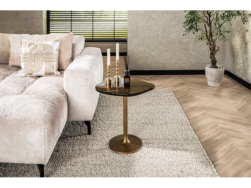 Bijzettafel - Goud Glas - 53 x 42 cm - DARI