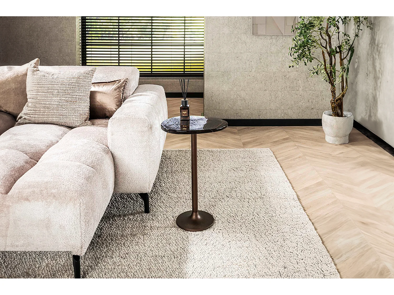 Beistelltisch - Braun Glas - 38 x 33 cm - DARI