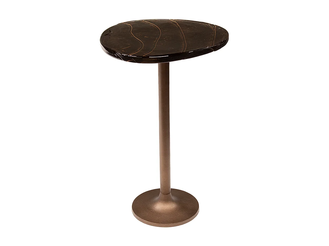 Beistelltisch - Braun Glas - 38 x 33 cm - DARI