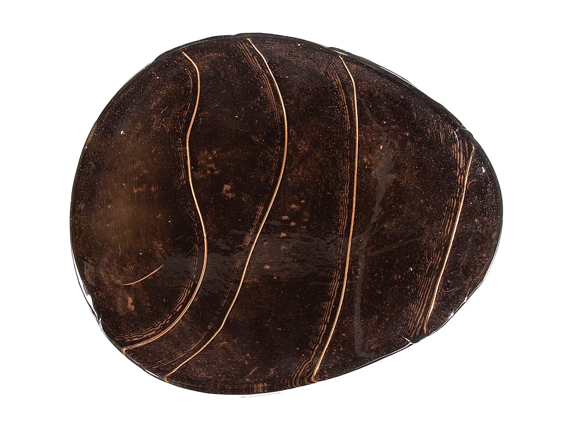 Beistelltisch - Braun Glas - 38 x 33 cm - DARI