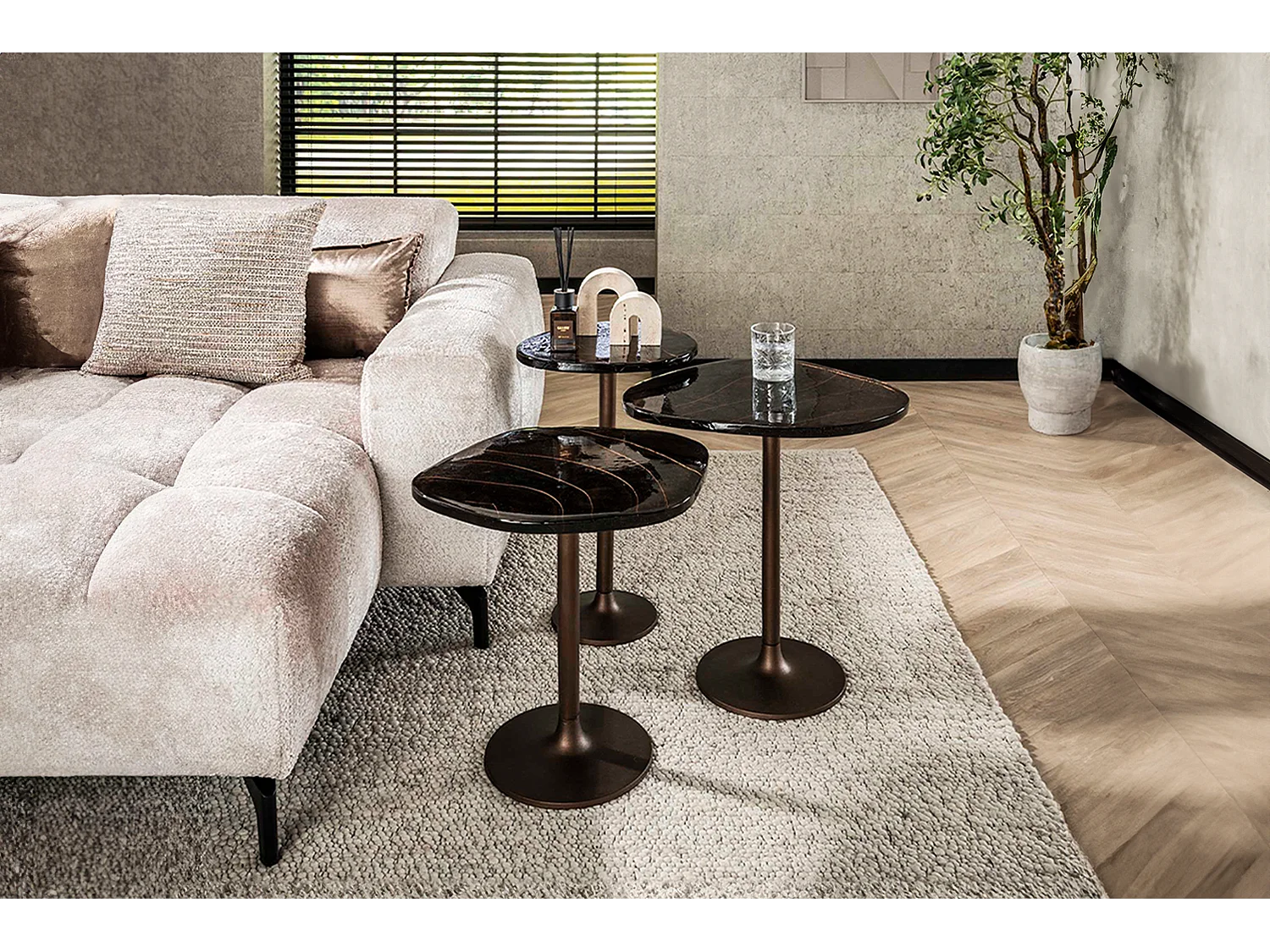 Mesa auxiliar - marrón Cristal - 38 x 33 cm - DARI