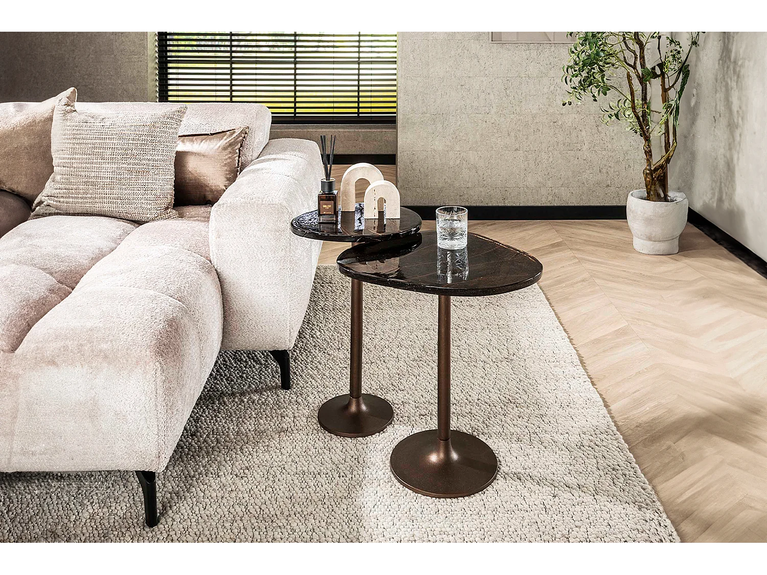 Mesa auxiliar - marrón Cristal - 38 x 33 cm - DARI