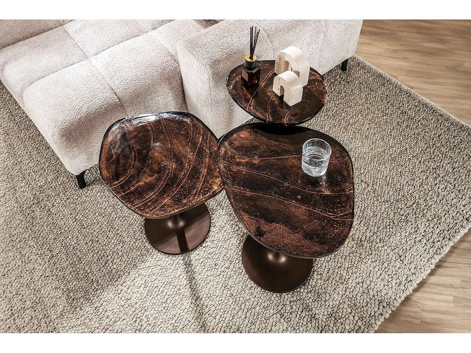 Mesa auxiliar - marrón Cristal - 38 x 33 cm - DARI