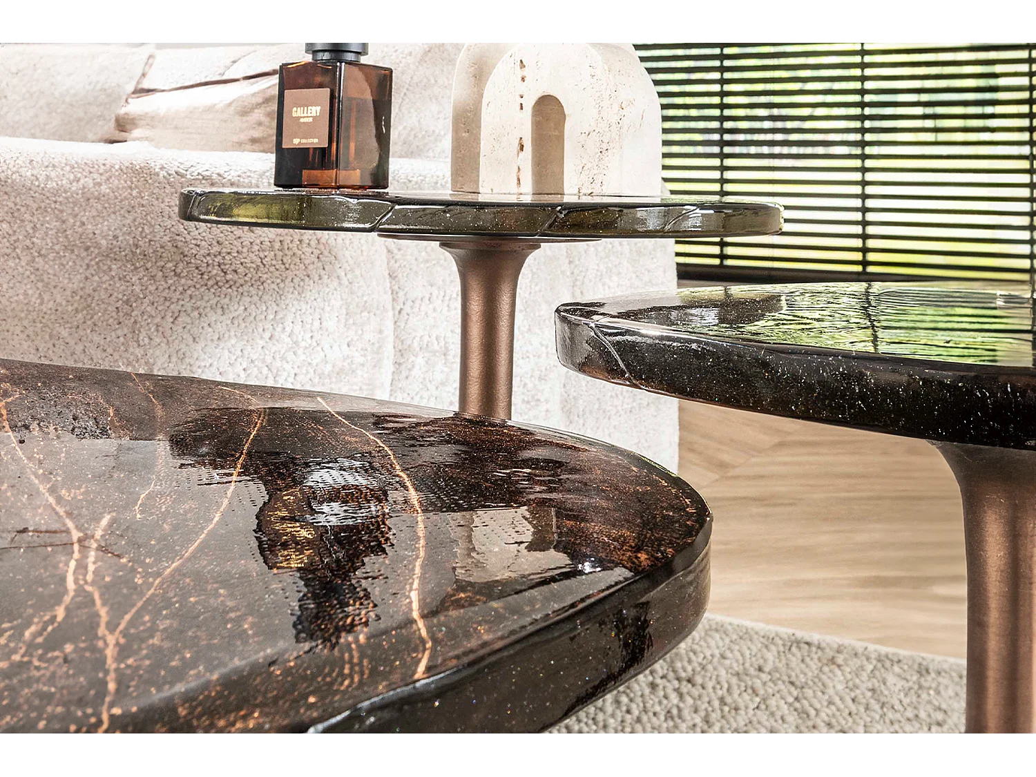 Mesa auxiliar - marrón Cristal - 38 x 33 cm - DARI