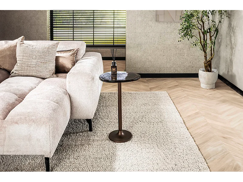 Beistelltisch - Braun Glas - 38 x 33 cm - DARI