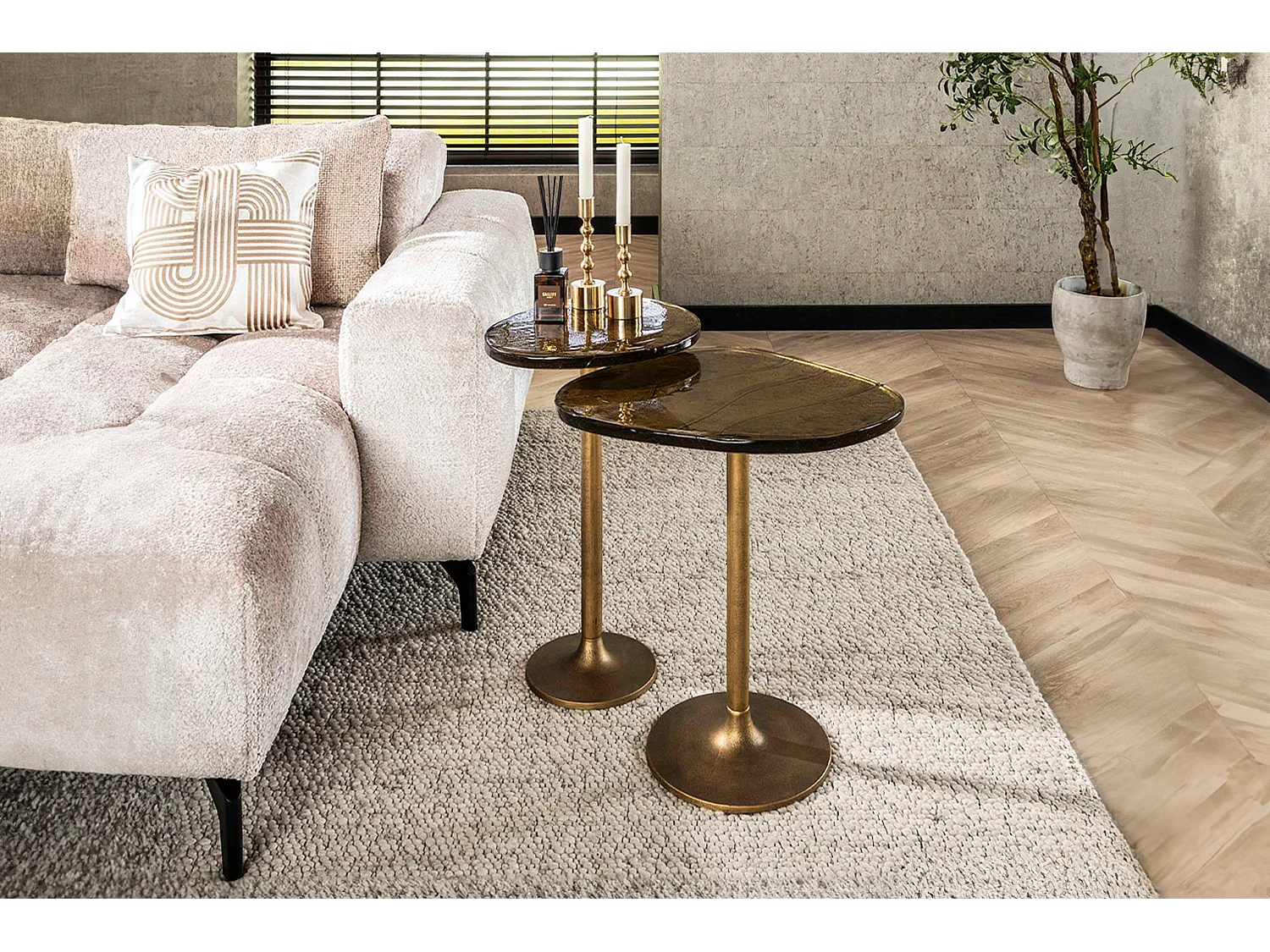 Mesa auxiliar - oro Cristal - 38 x 33 cm - DARI