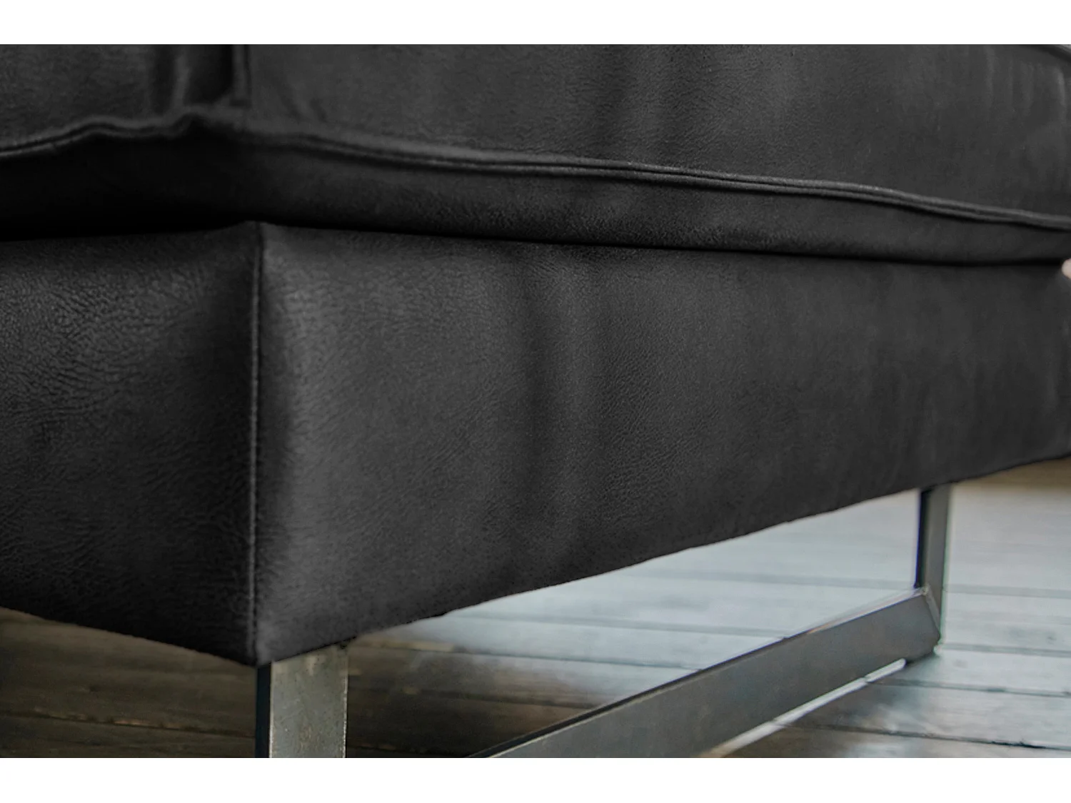 Sofá - Negro Tejido de fibra de cuero - VILNIUS