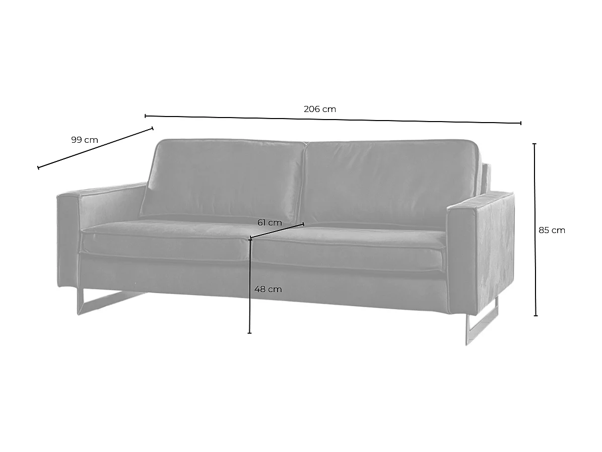 Divano - Nero Tessuto in fibra di pelle - VILNIUS