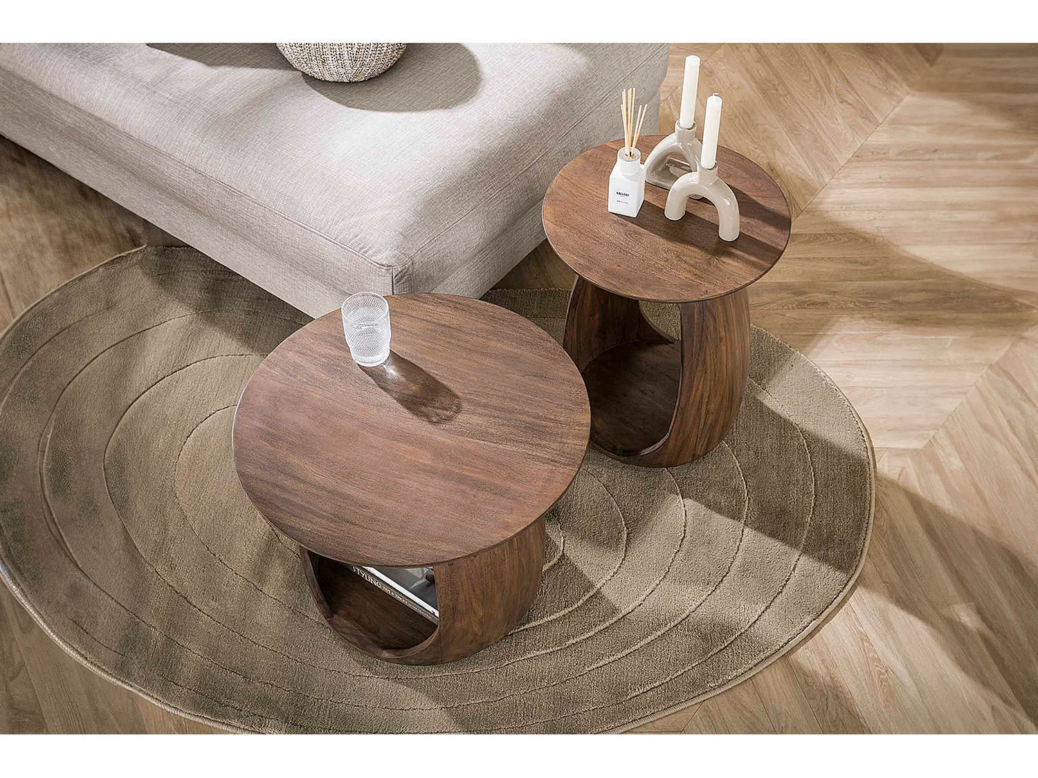 Table d'appoint - marron Bois - 45 x 45 cm - MEVA