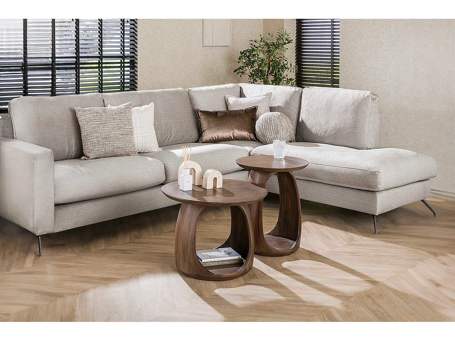 Table d'appoint - marron Bois - 45 x 45 cm - MEVA