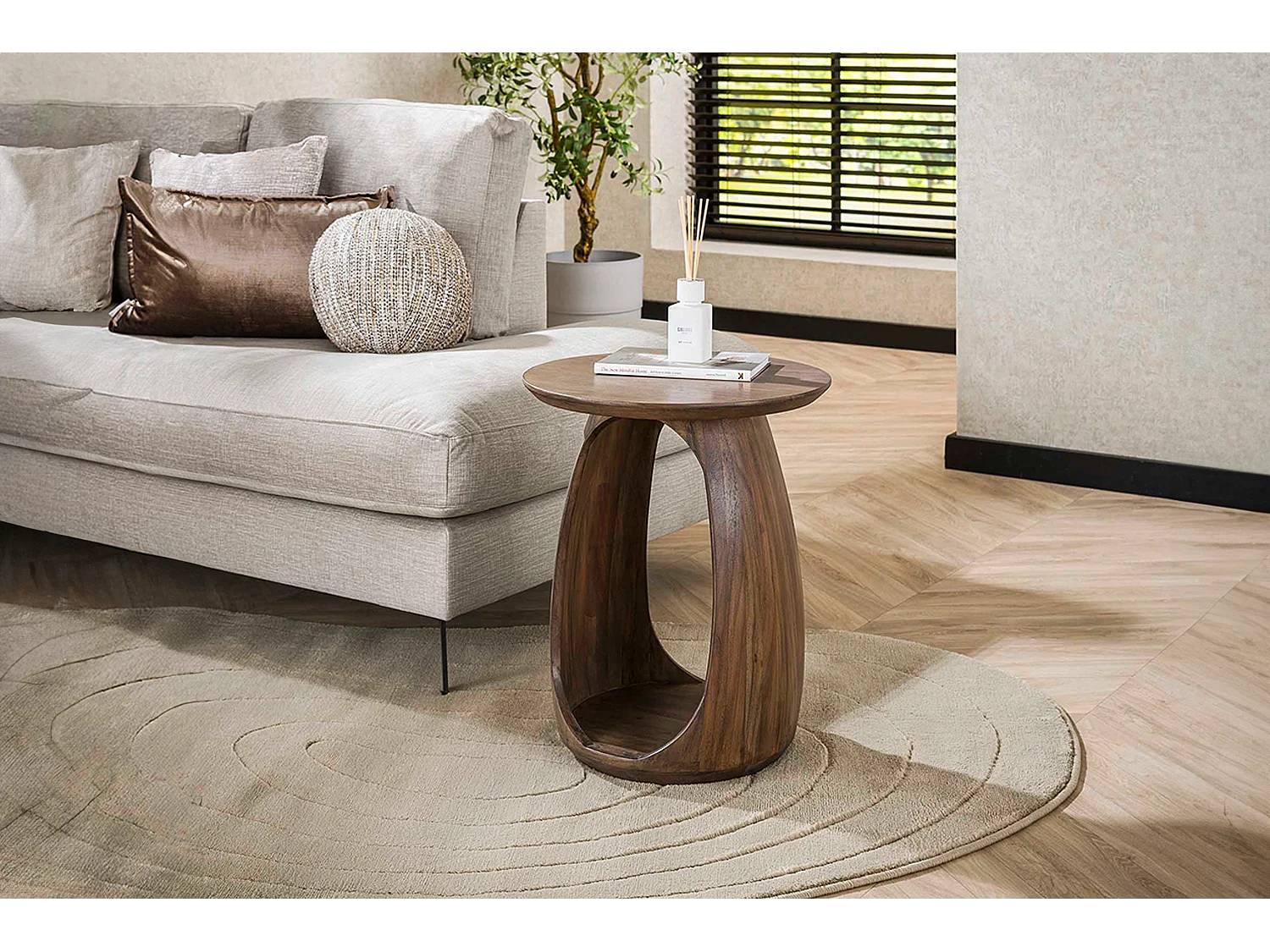 Table d'appoint - marron Bois - 45 x 45 cm - MEVA