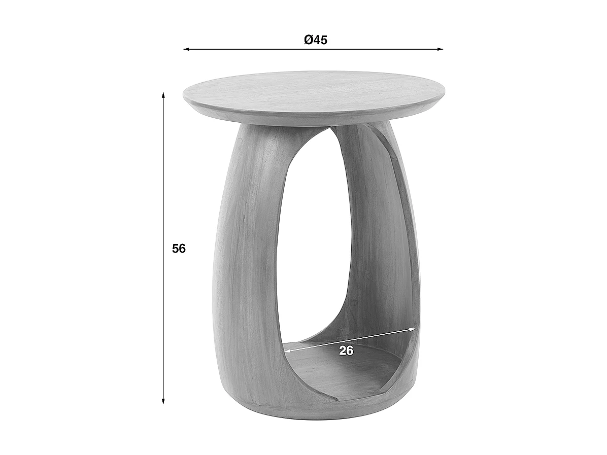 Table d'appoint - marron Bois - 45 x 45 cm - MEVA
