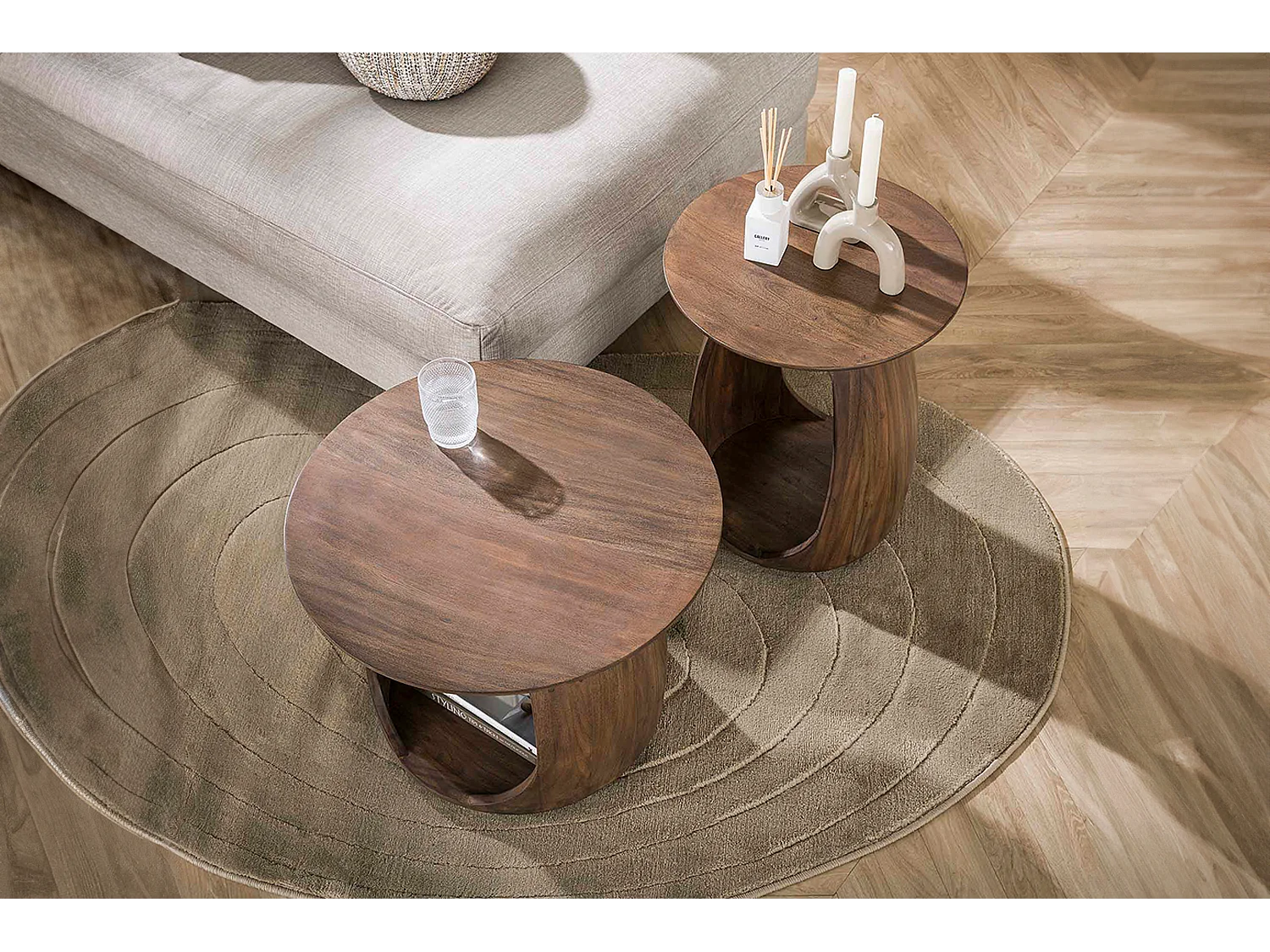 Table d'appoint - marron Bois - 45 x 45 cm - MEVA