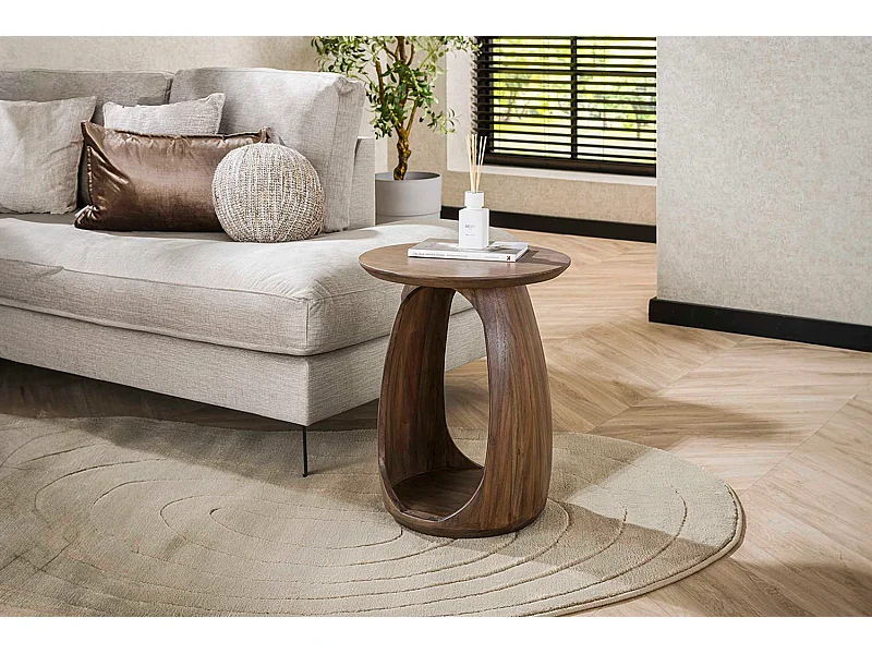 Table d'appoint - marron Bois - 45 x 45 cm - MEVA