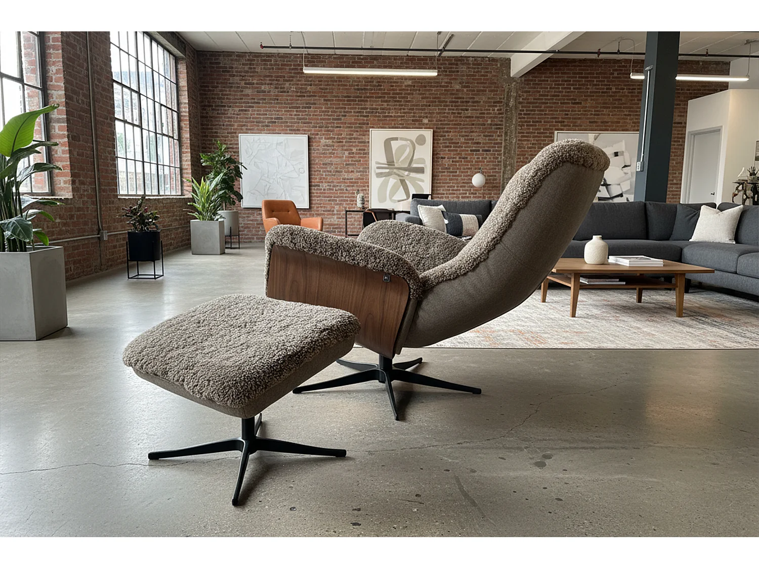 Relaxfauteuil - Beige Schapenvacht - SILVA