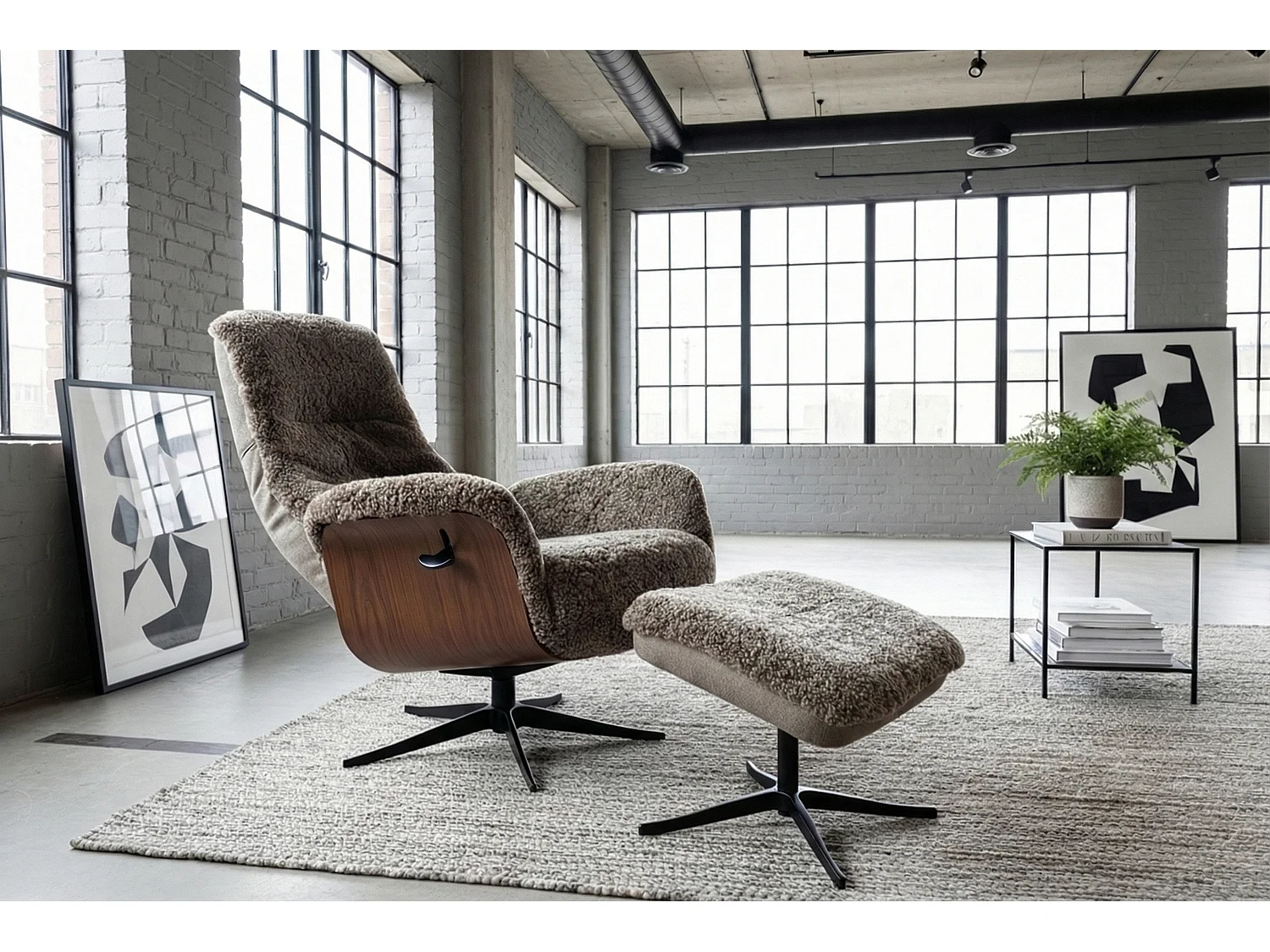 Sillones relax - beige Piel de oveja - SILVA