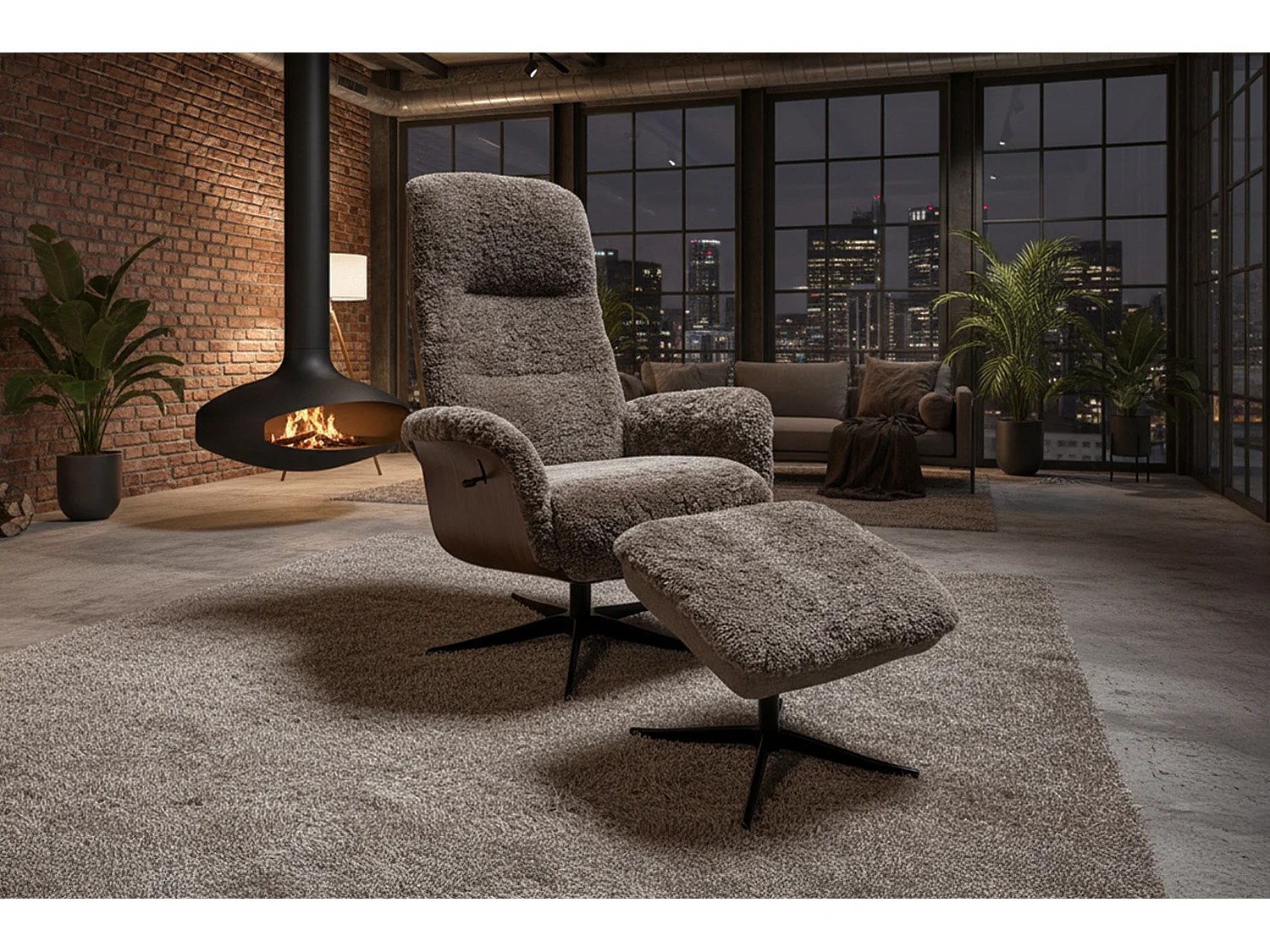 Sillones relax - beige Piel de oveja - SILVA