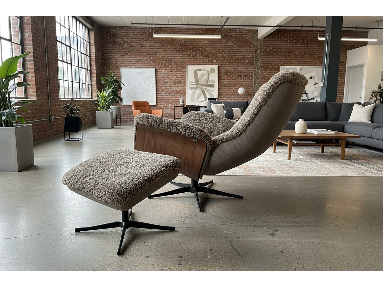 Relaxfauteuil - Beige Schapenvacht - SILVA