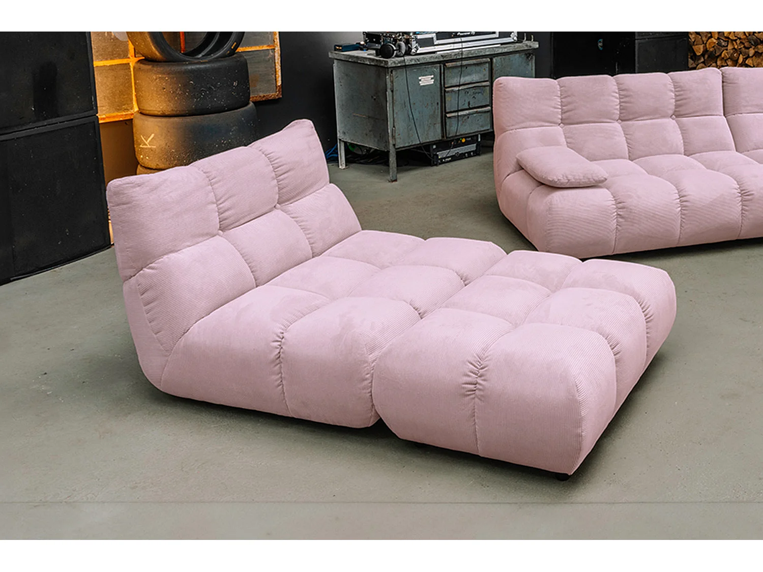 Drehsessel - Pink Cord - VIVIEN