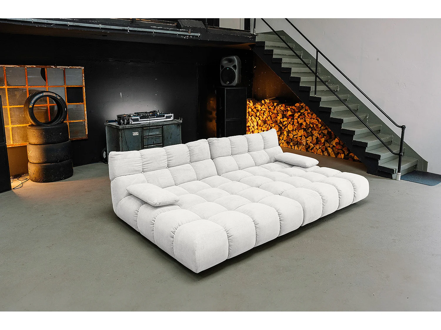 Bigsofa - Weiß Cord - VIVIEN