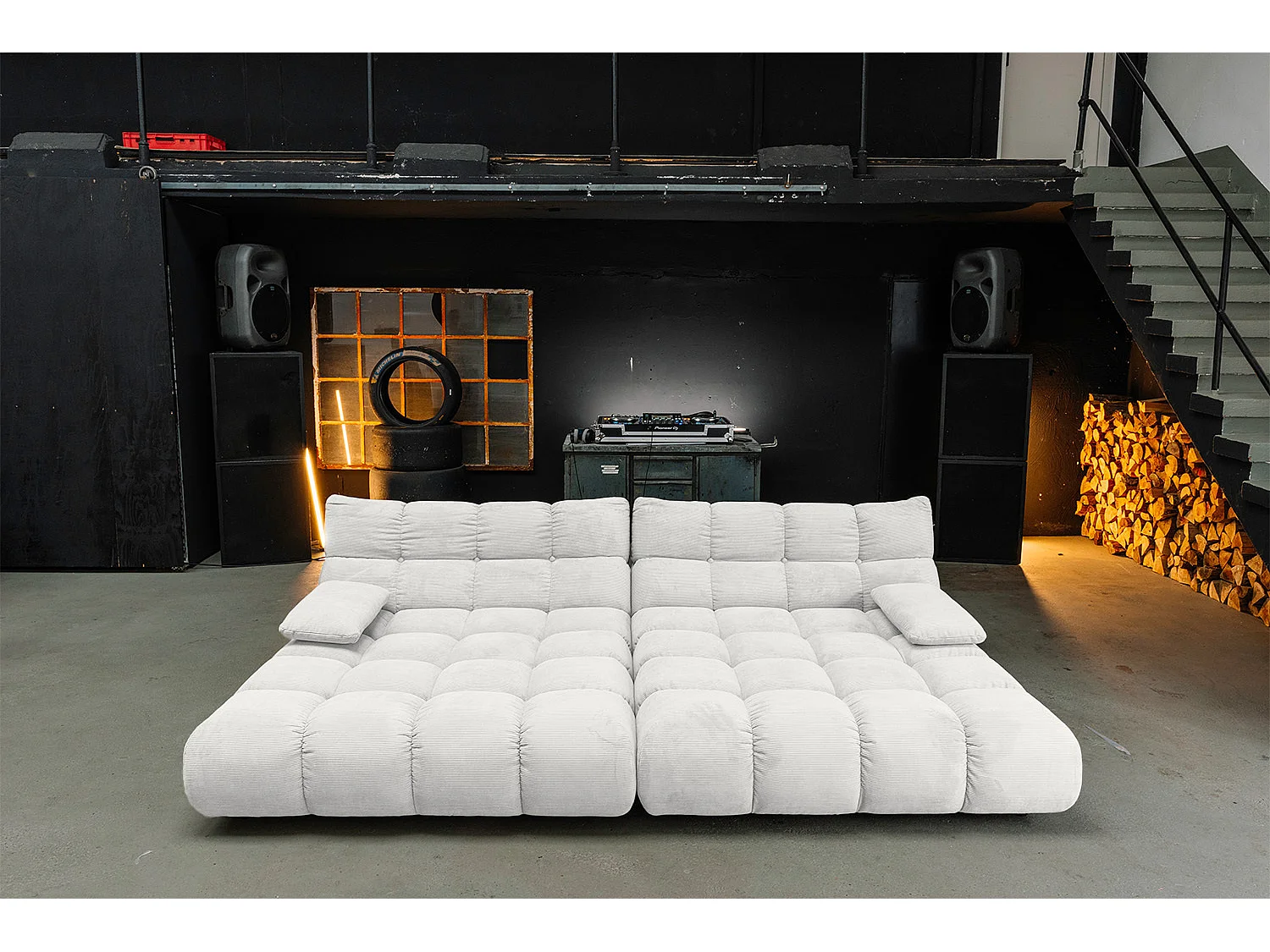 Bigsofa - Weiß Cord - VIVIEN