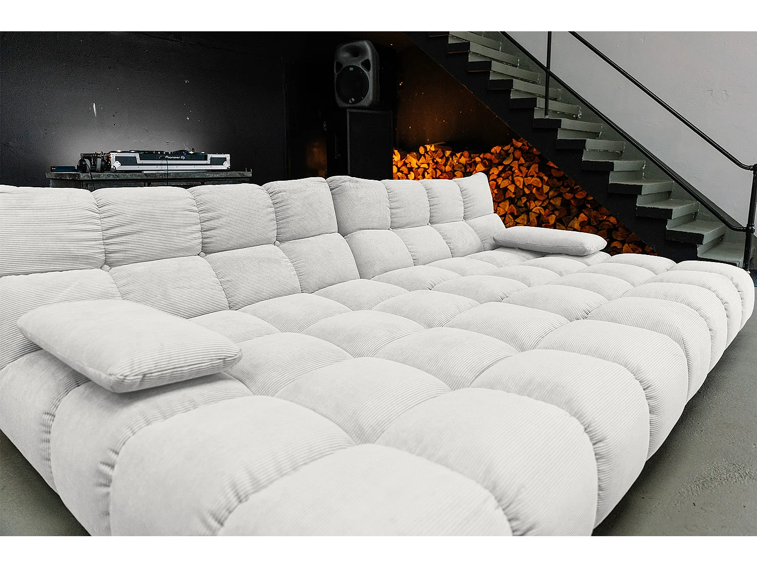 Bigsofa - Weiß Cord - VIVIEN