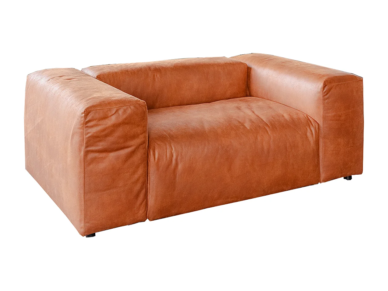 XXL Sessel - Braun Lederfaserstoff - MIA