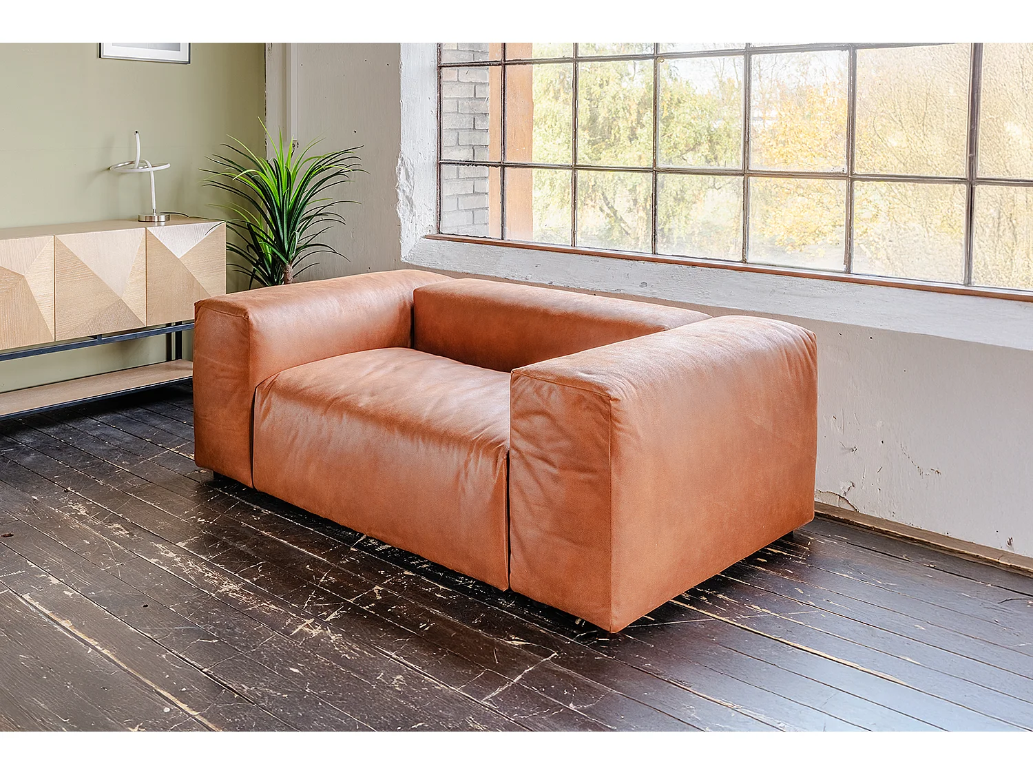 XXL Sessel - Braun Lederfaserstoff - MIA