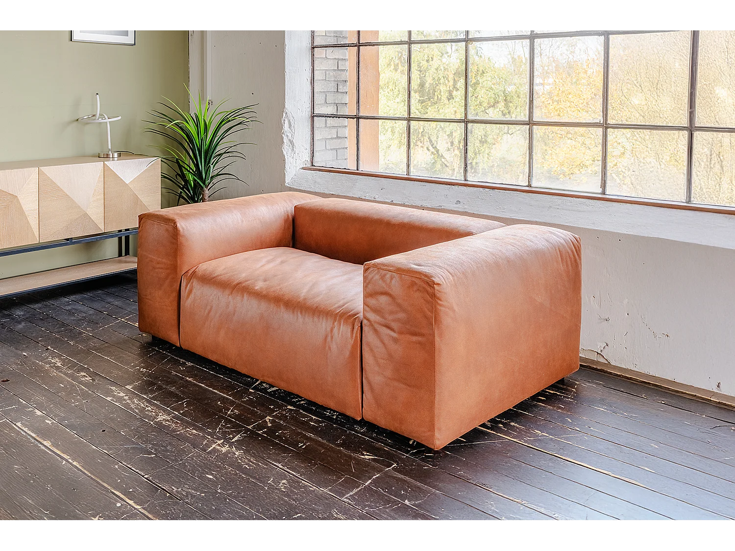 XXL Sessel - Braun Lederfaserstoff - MIA