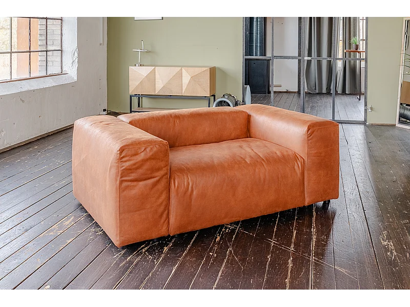 XXL fauteuil - Bruin Stof van ledervezel - MIA