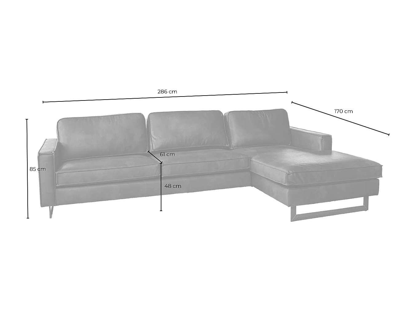 Ecksofa - Schwarz Lederfaserstoff - VILNIUS