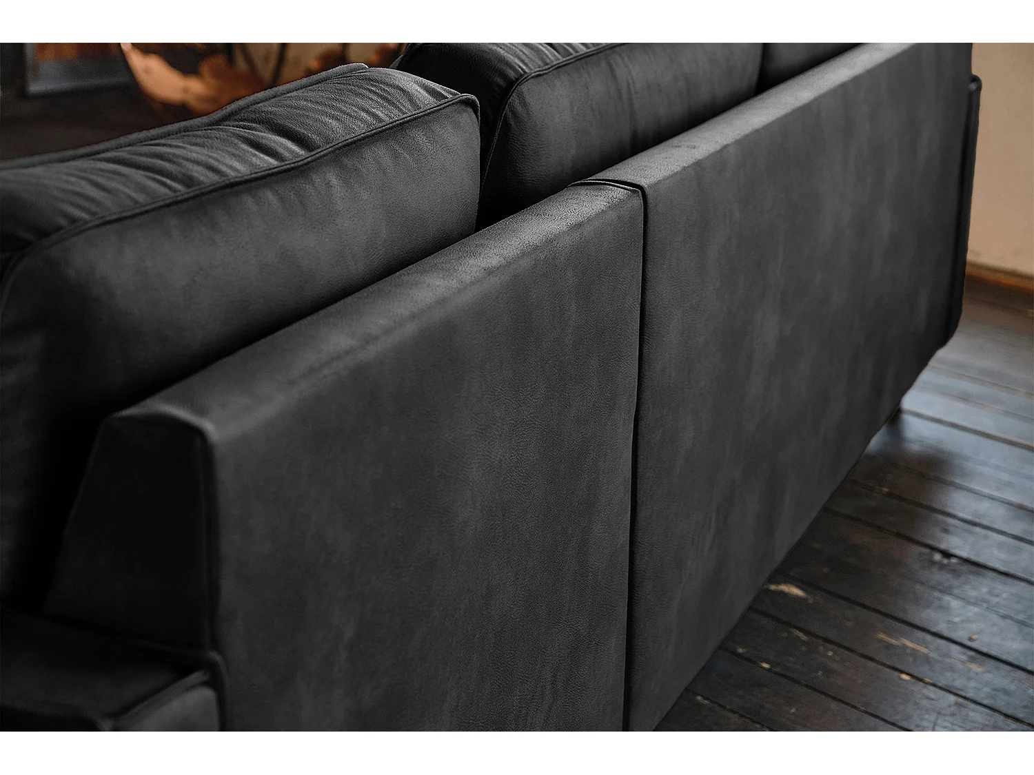 Ecksofa - Schwarz Lederfaserstoff - VILNIUS