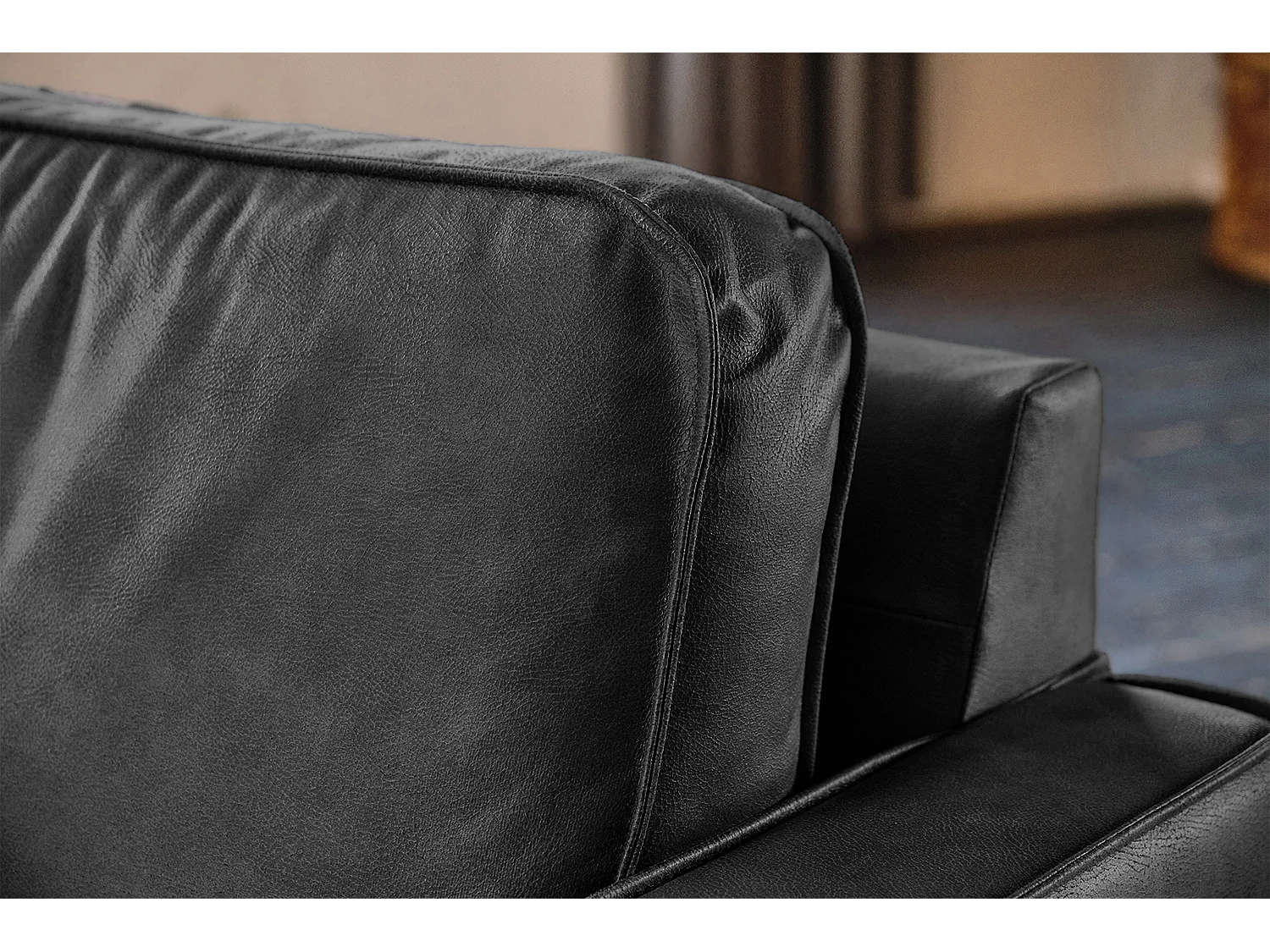 Ecksofa - Schwarz Lederfaserstoff - VILNIUS