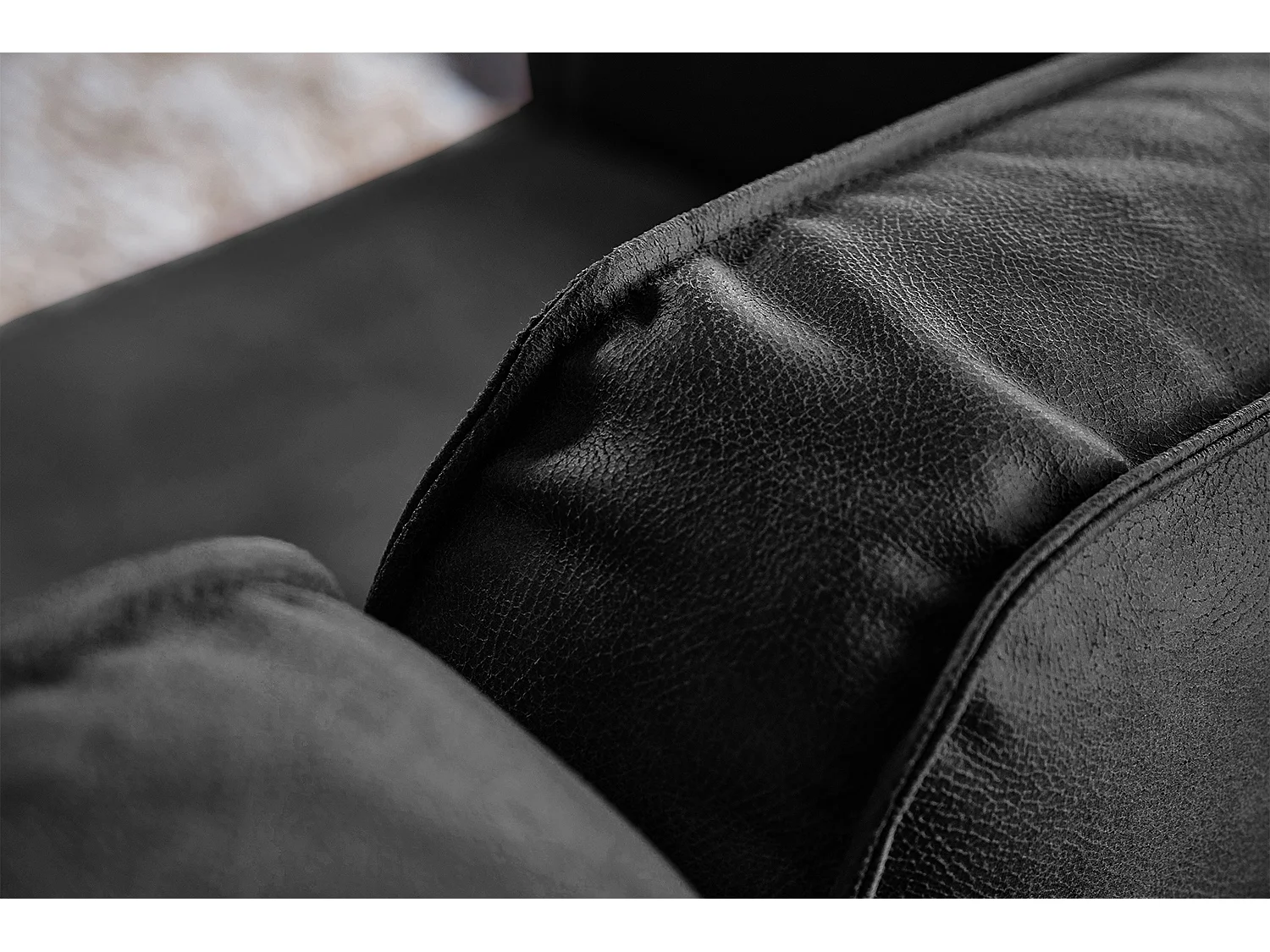 Ecksofa - Schwarz Lederfaserstoff - VILNIUS