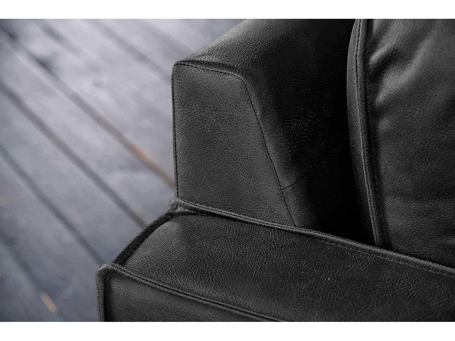 Ecksofa - Schwarz Lederfaserstoff - VILNIUS