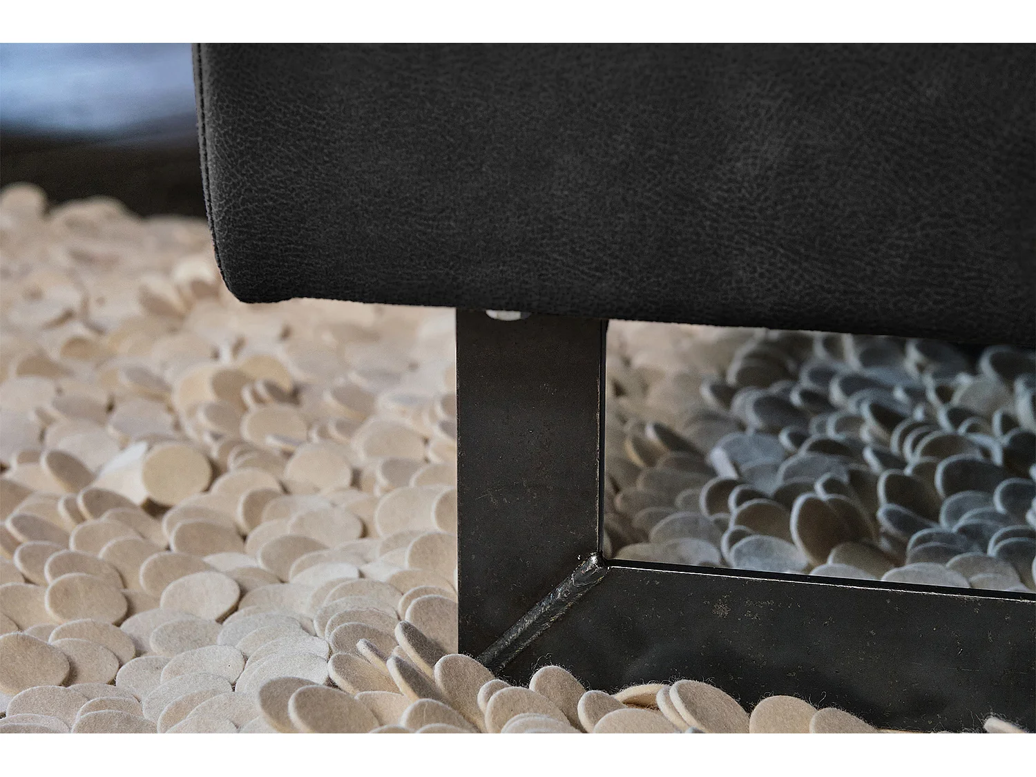 Ecksofa - Schwarz Lederfaserstoff - VILNIUS