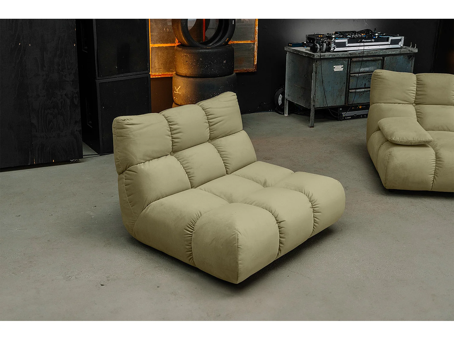 Drehsessel - Grün Velvet - VIVIEN