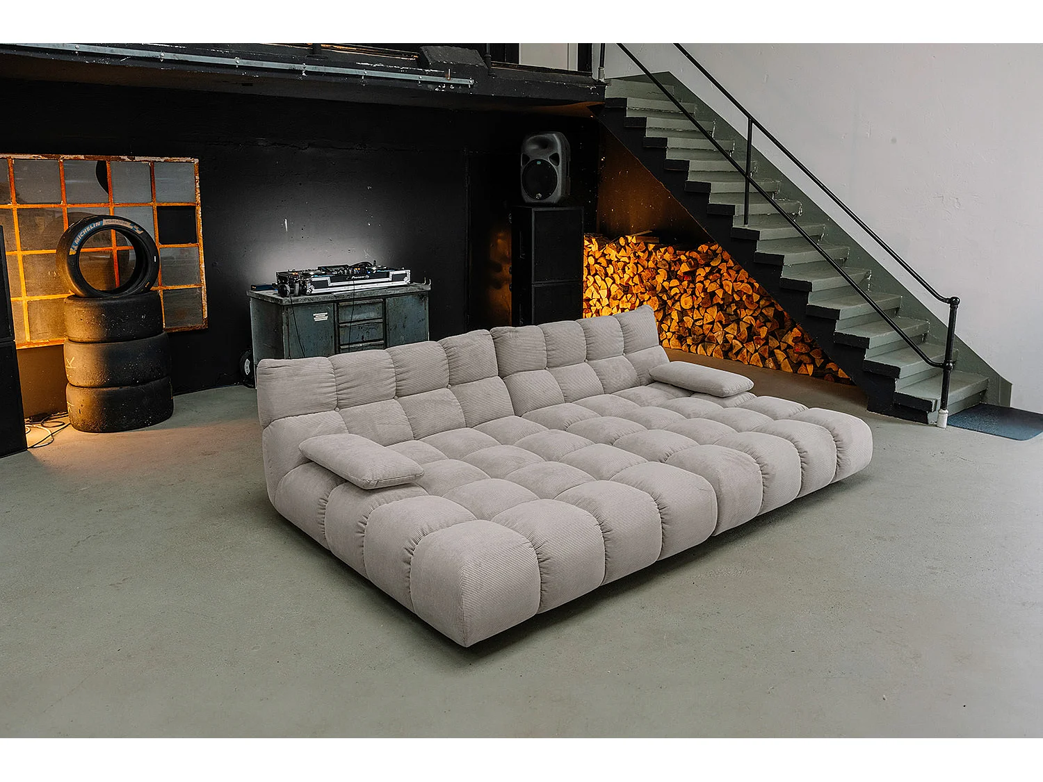 Bigsofa - Grau Cord - VIVIEN