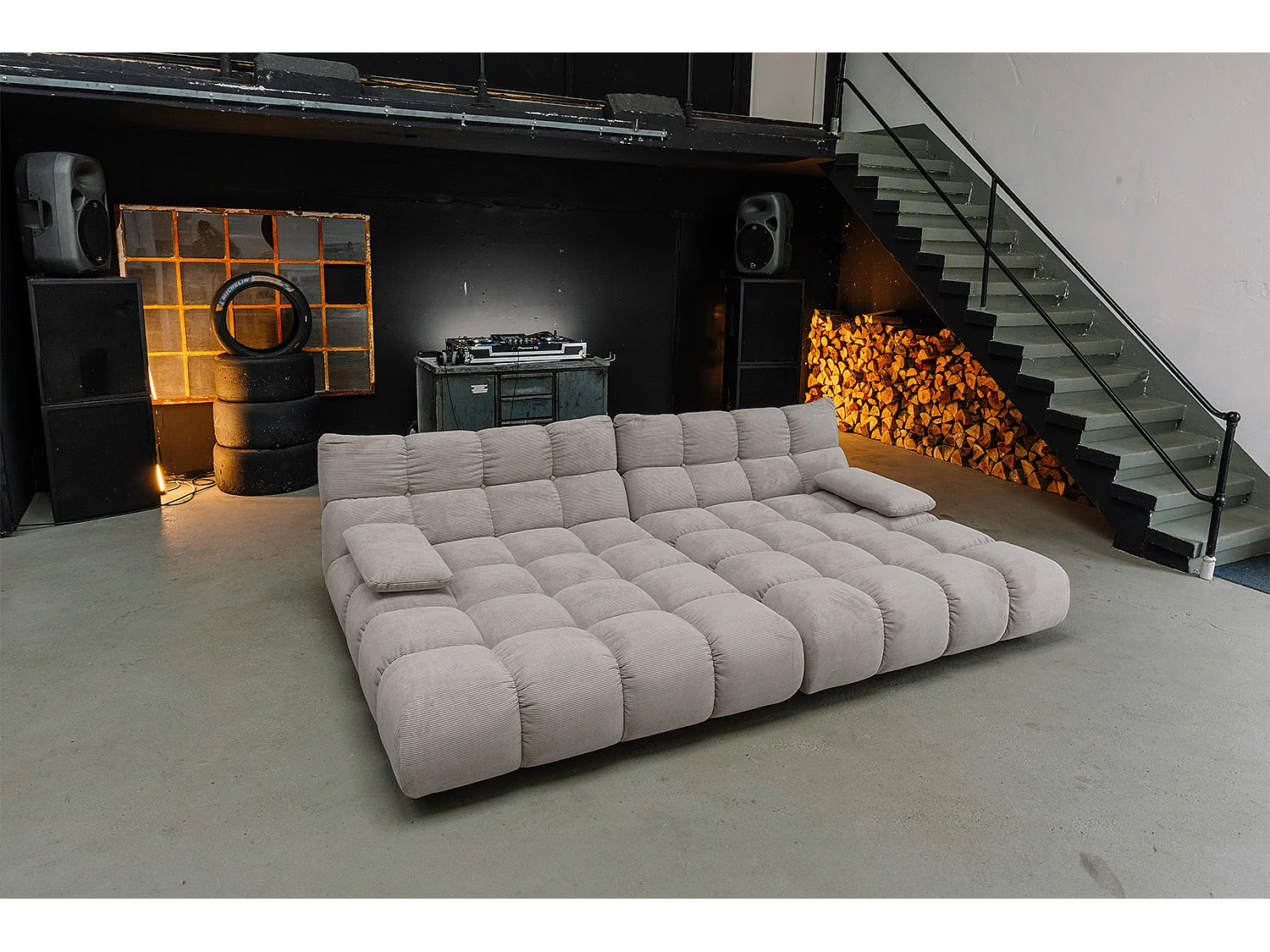 Bigsofa - Grau Cord - VIVIEN