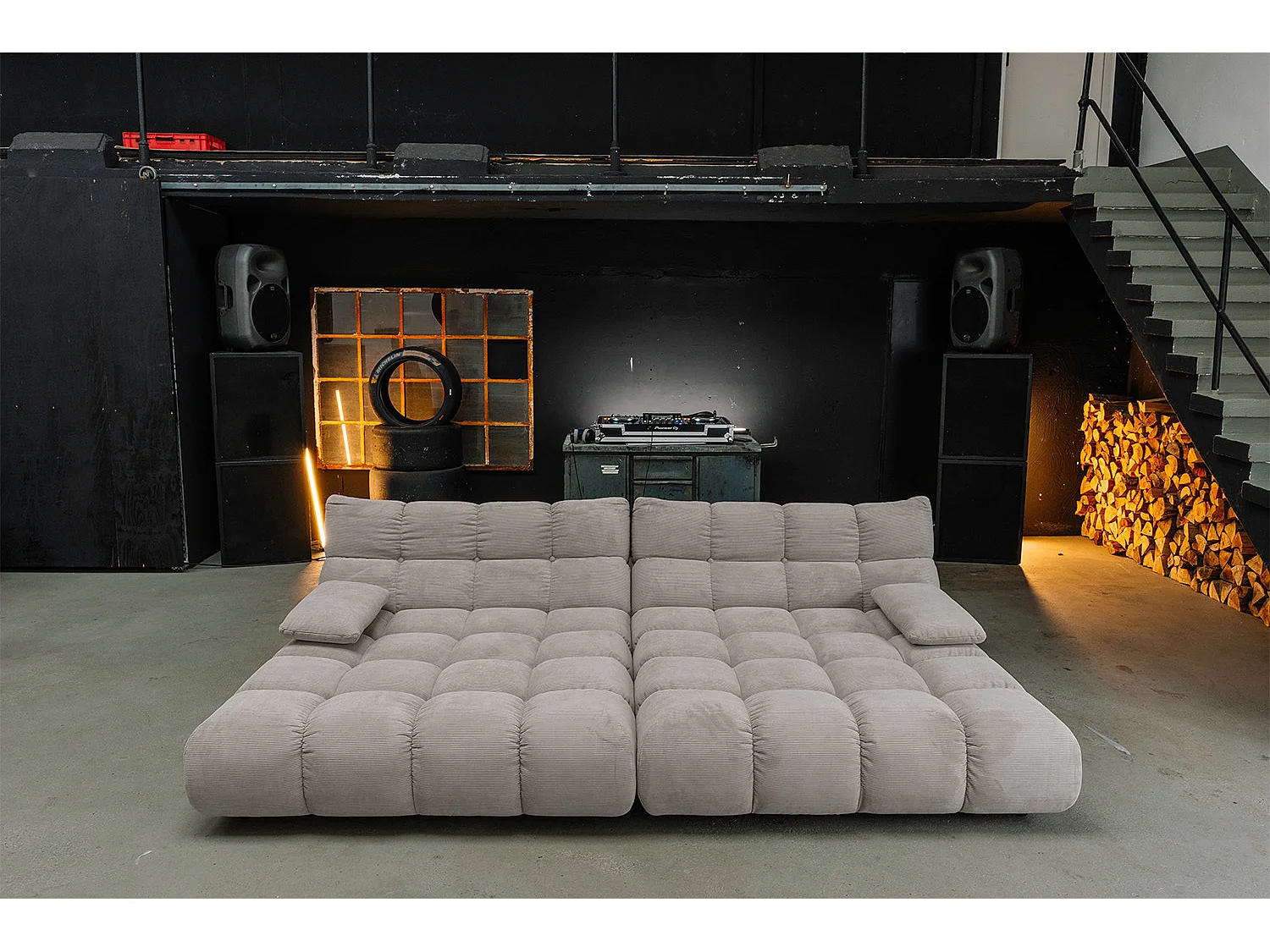 Bigsofa - Grau Cord - VIVIEN