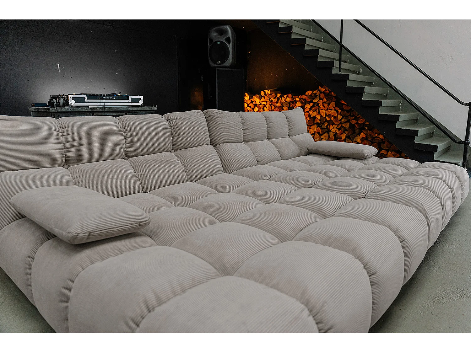 Bigsofa - Grau Cord - VIVIEN