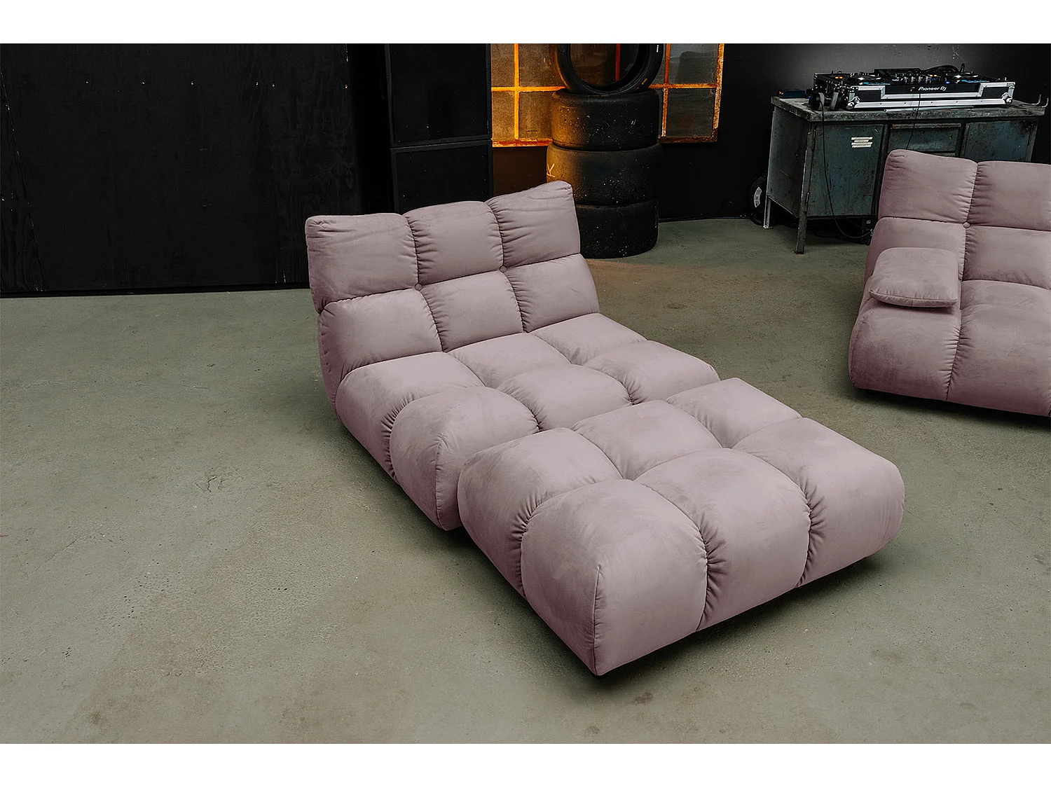 Poltrona girevole - Grigio velluto - VIVIEN