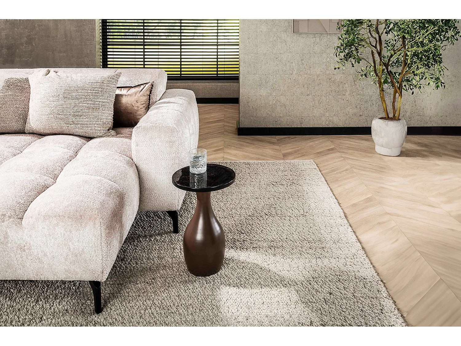 Mesa auxiliar - marrón Cristal - 30 x 30 cm - MOKKA