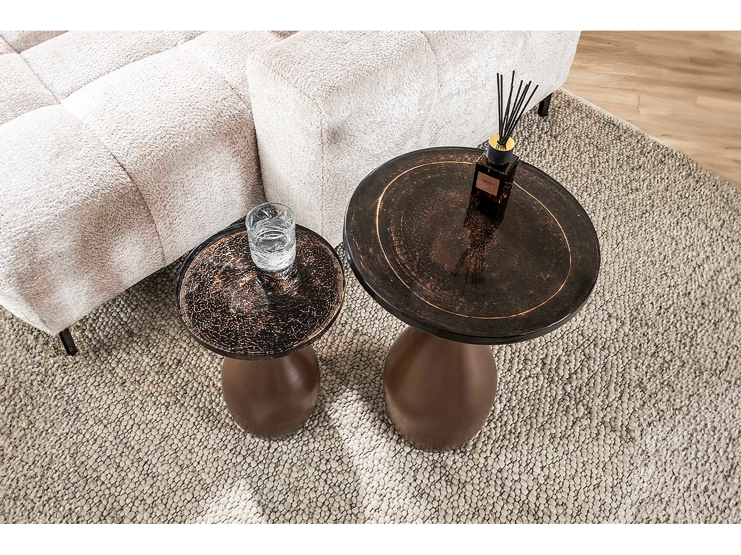 Mesa auxiliar - marrón Cristal - 30 x 30 cm - MOKKA