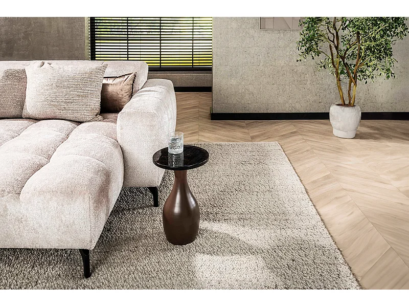 Beistelltisch - Braun Glas - 30 x 30 cm - MOKKA