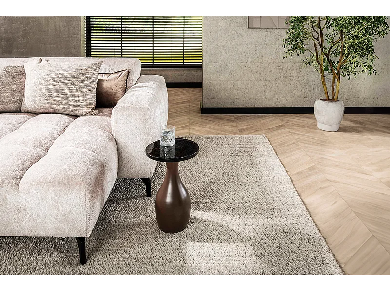 Table d'appoint - marron Verre - 30 x 30 cm - MOKKA