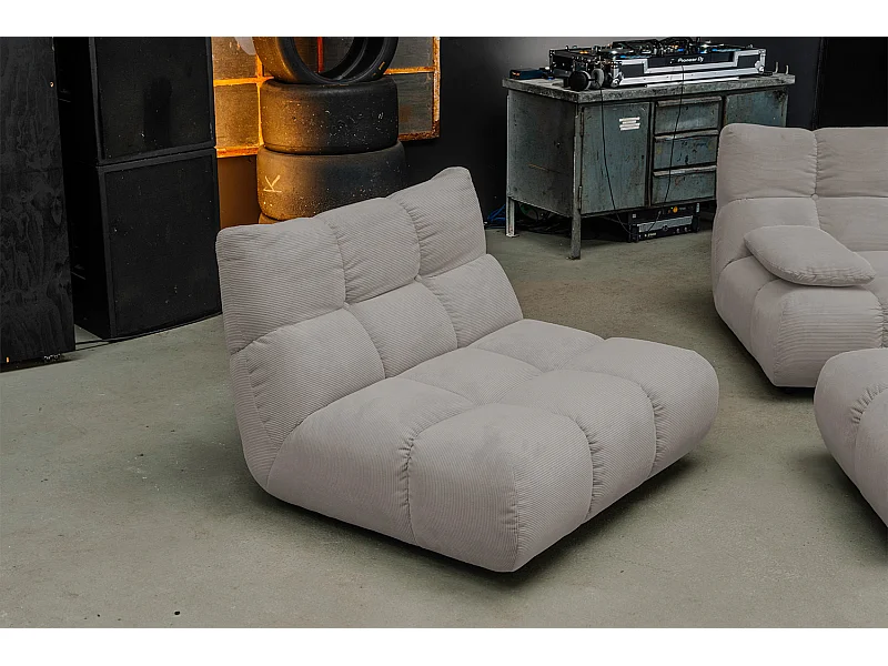 Draaibare fauteuil - Grijs Koord - VIVIEN