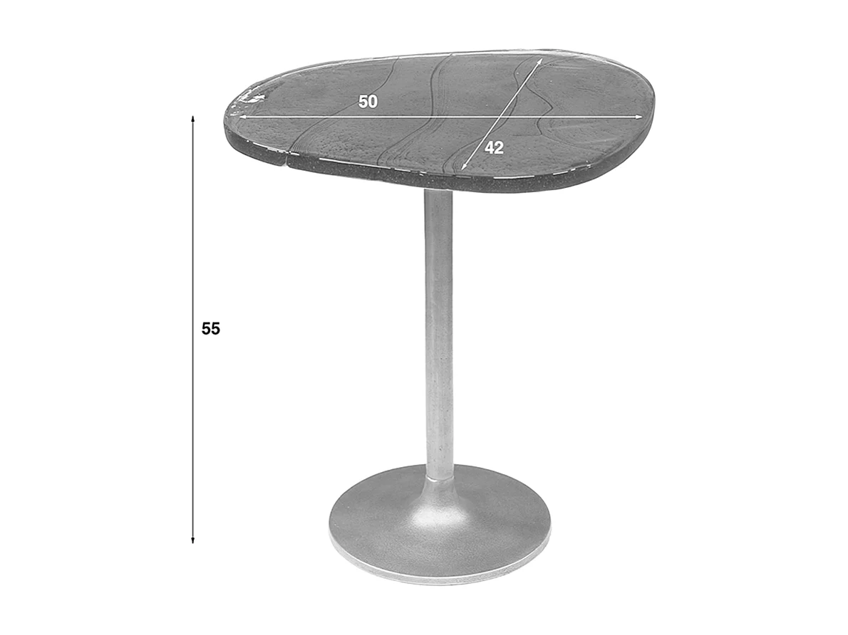 Beistelltisch - Braun Glas - 50 x 42 cm - DARI